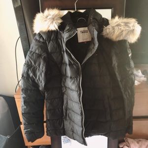 Tommy Hilfiger Puffer Coat with Faux Fur Hood